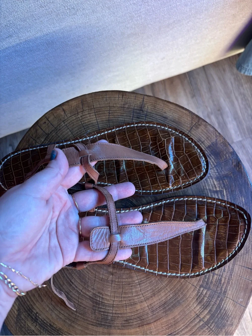 ✨SALE✨Sam Edelman / Gigi Thong Sandal - Brown Leather Sandals - Picture 7 of 12